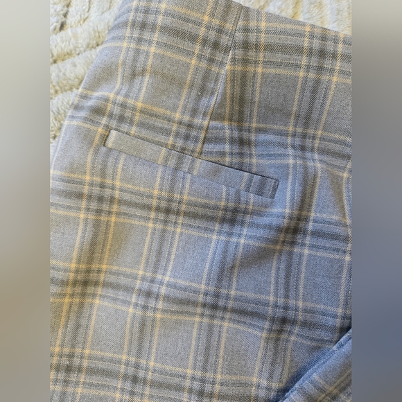 Gray Plaid Trousers Size 12 High Rise Side Zip Skinny NWT - Picture 5 of 7